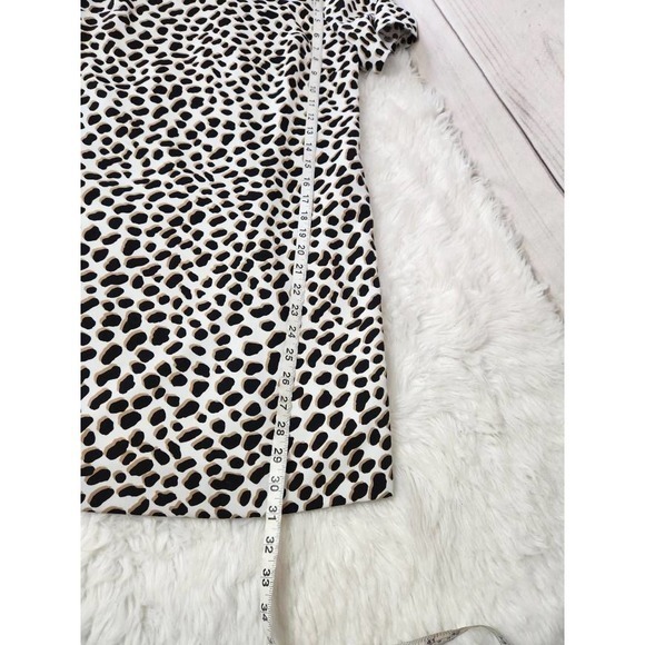 Ann Taylor Womens Sheath Dress Multicolor Animal Print Pockets Short Petites 0 - Picture 4 of 7